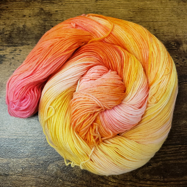 Flowers in the rain - Hand dyed yarn - SW Merino Fingering Weight pink