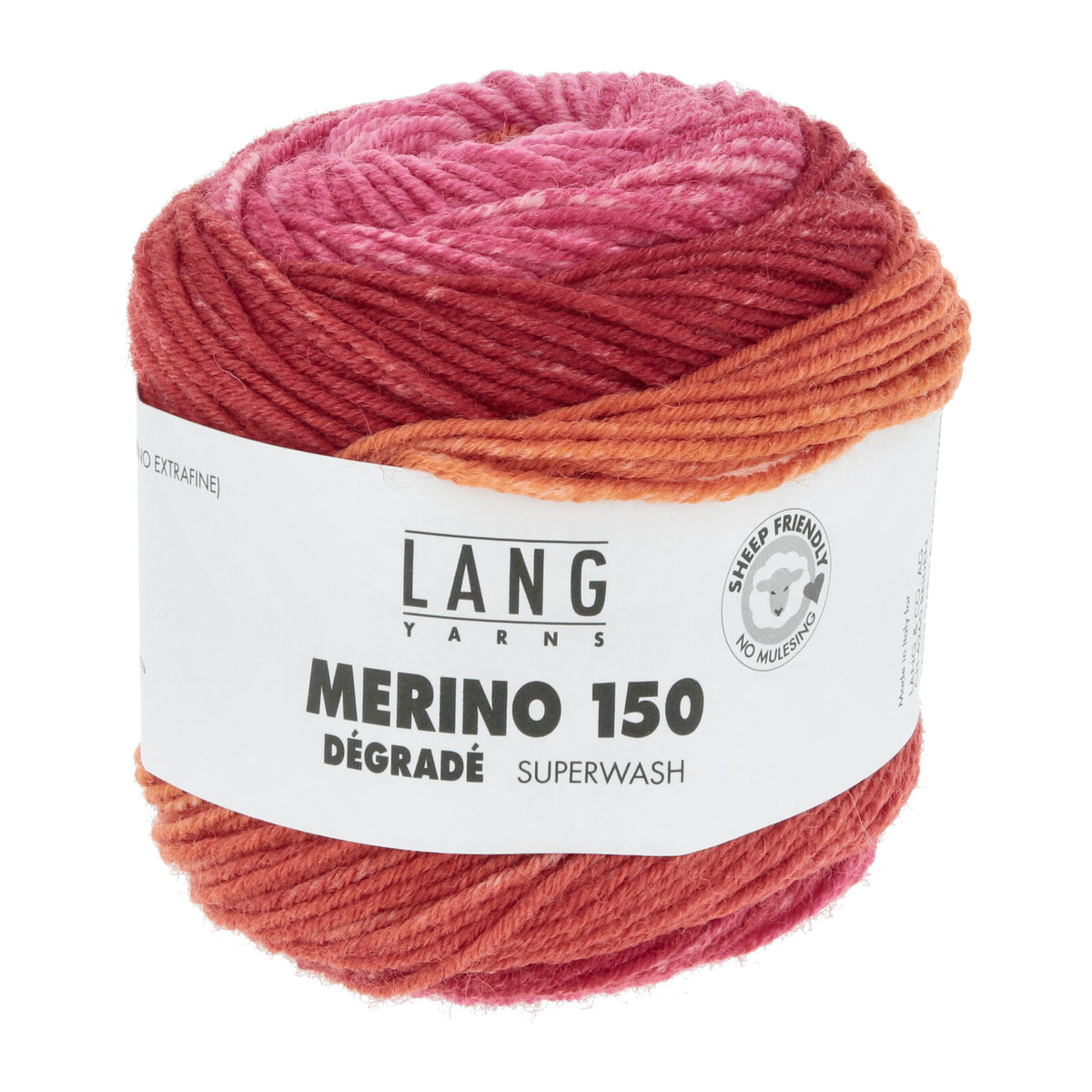 Lang Yarns Merino 150 165 Raspberry Mélange