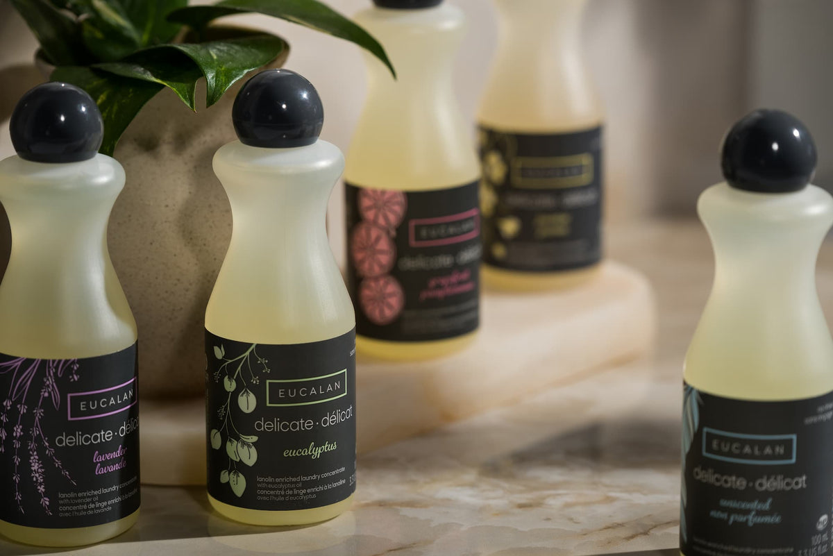 wool wash kit Eucalan Woolite Delicates lint free cloths