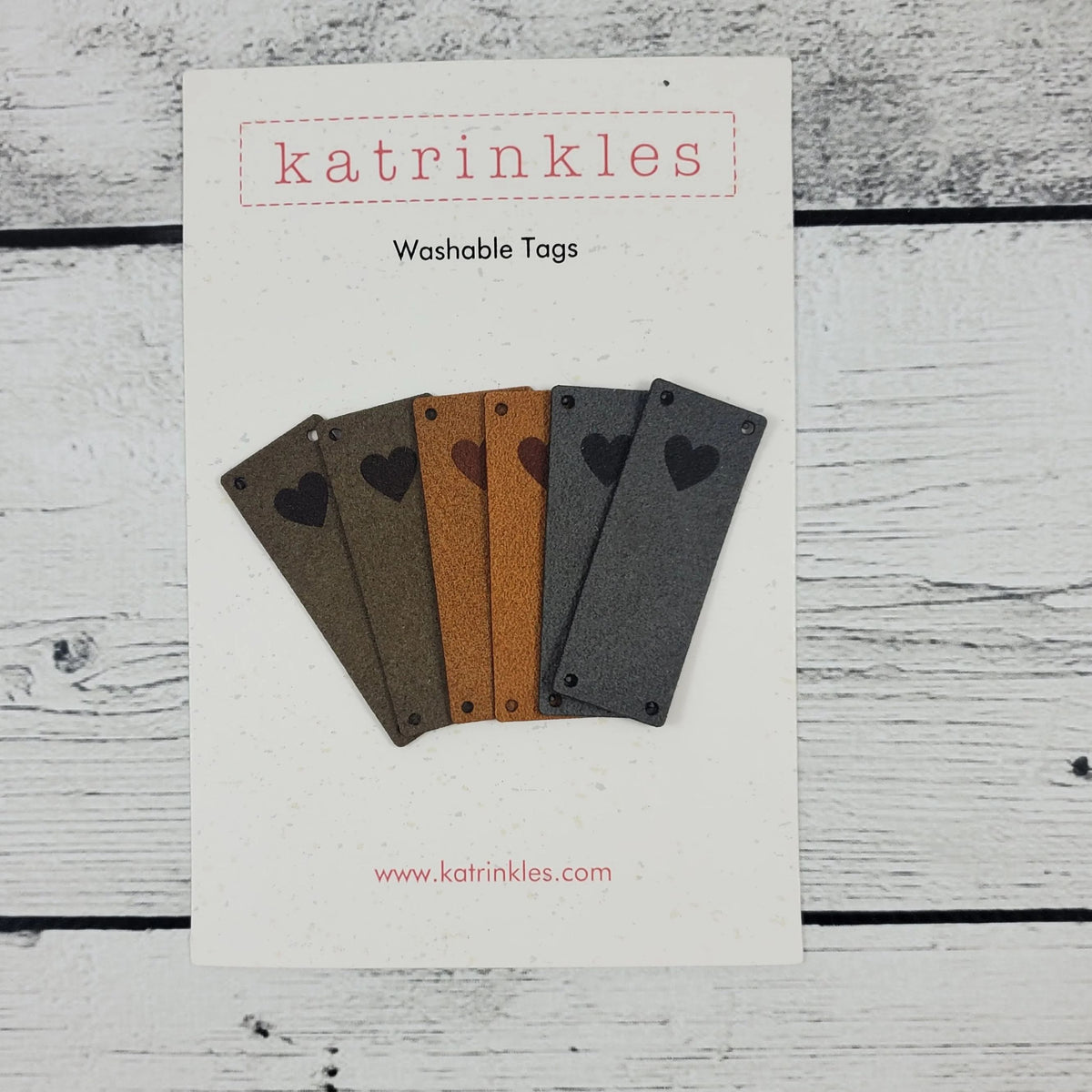 Katrinkles Faux Suede Heart Foldover Tags