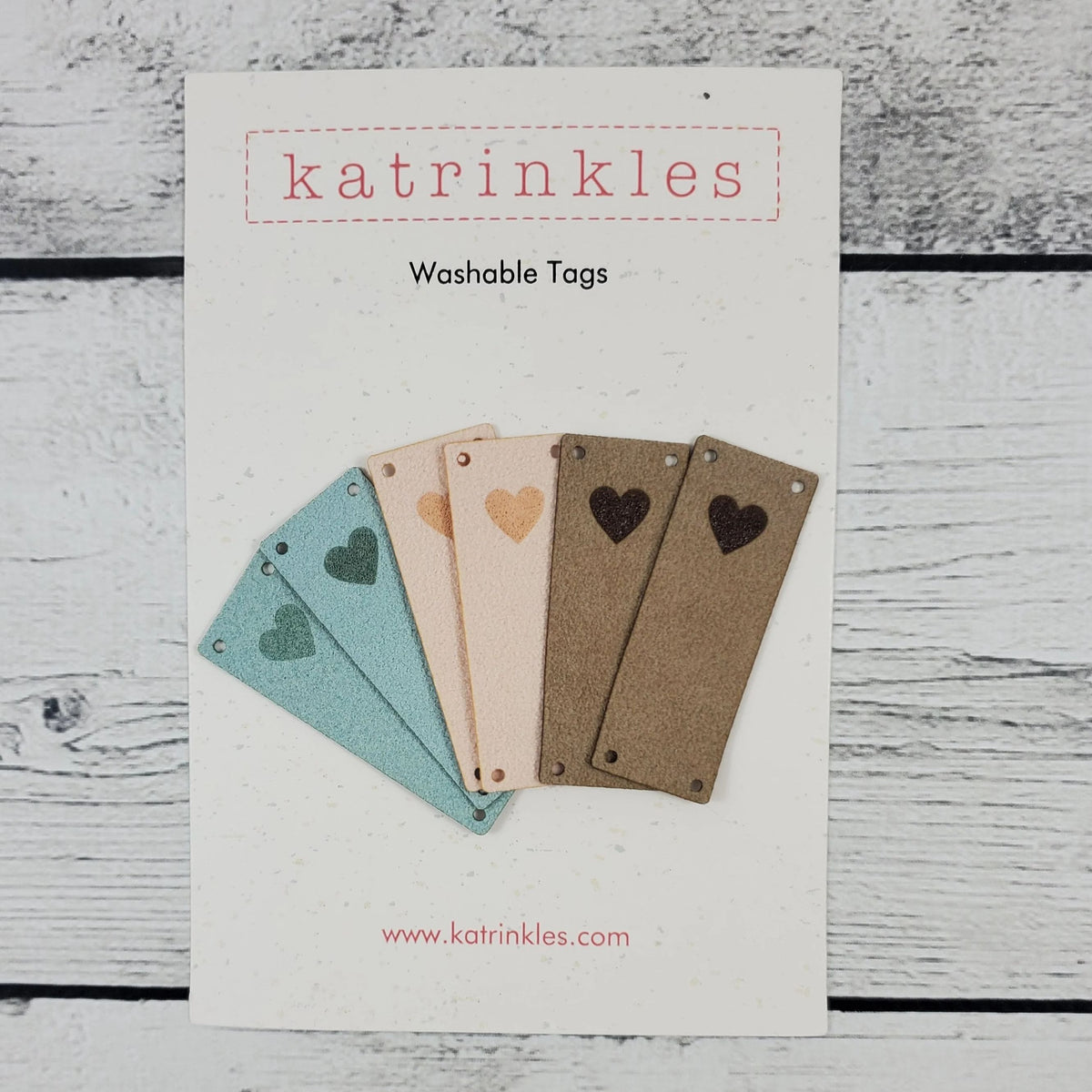 Katrinkles Faux Suede Heart Foldover Tags