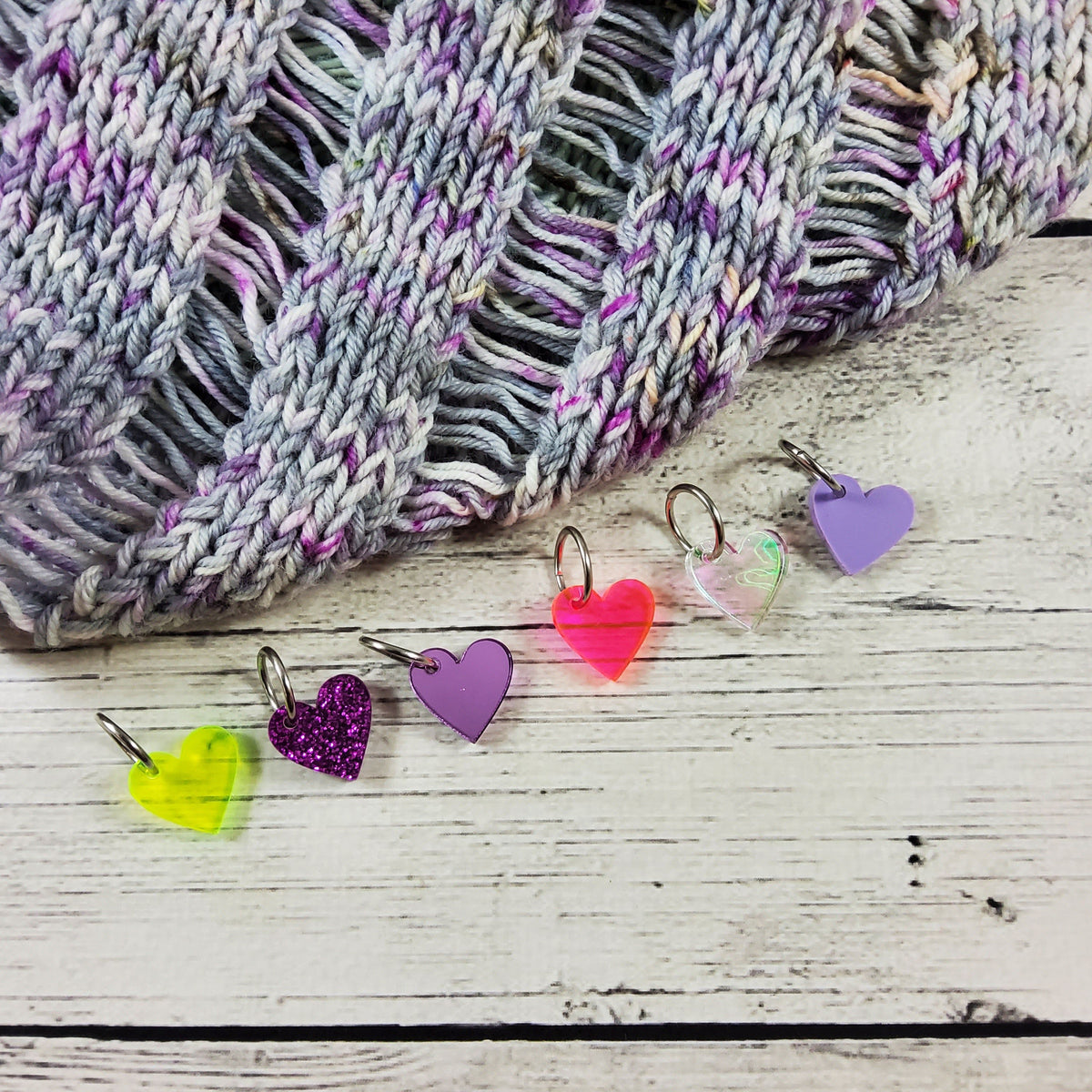 Katrinkles Stitch Markers Hearts Acryllic