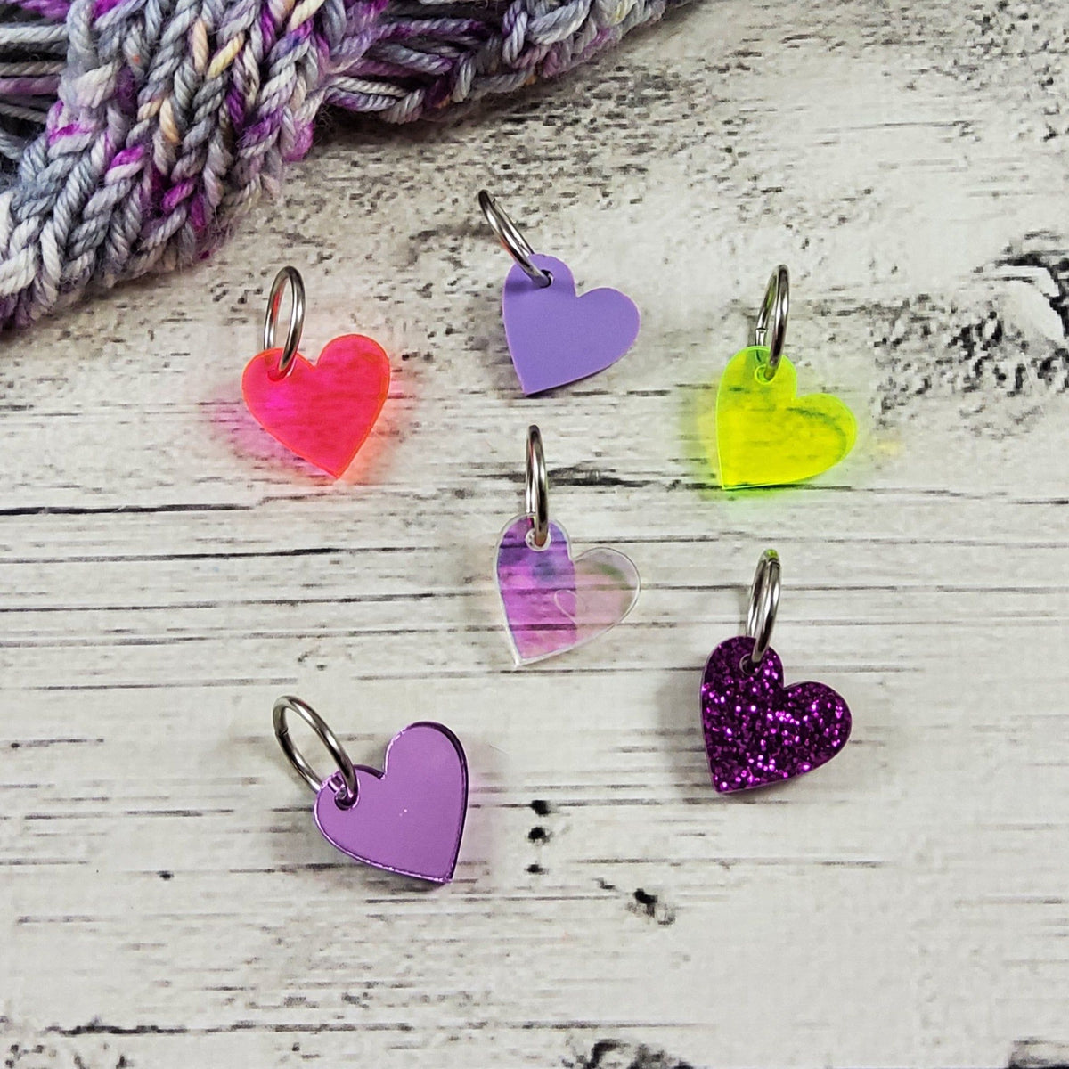 Katrinkles Stitch Markers Hearts Acryllic