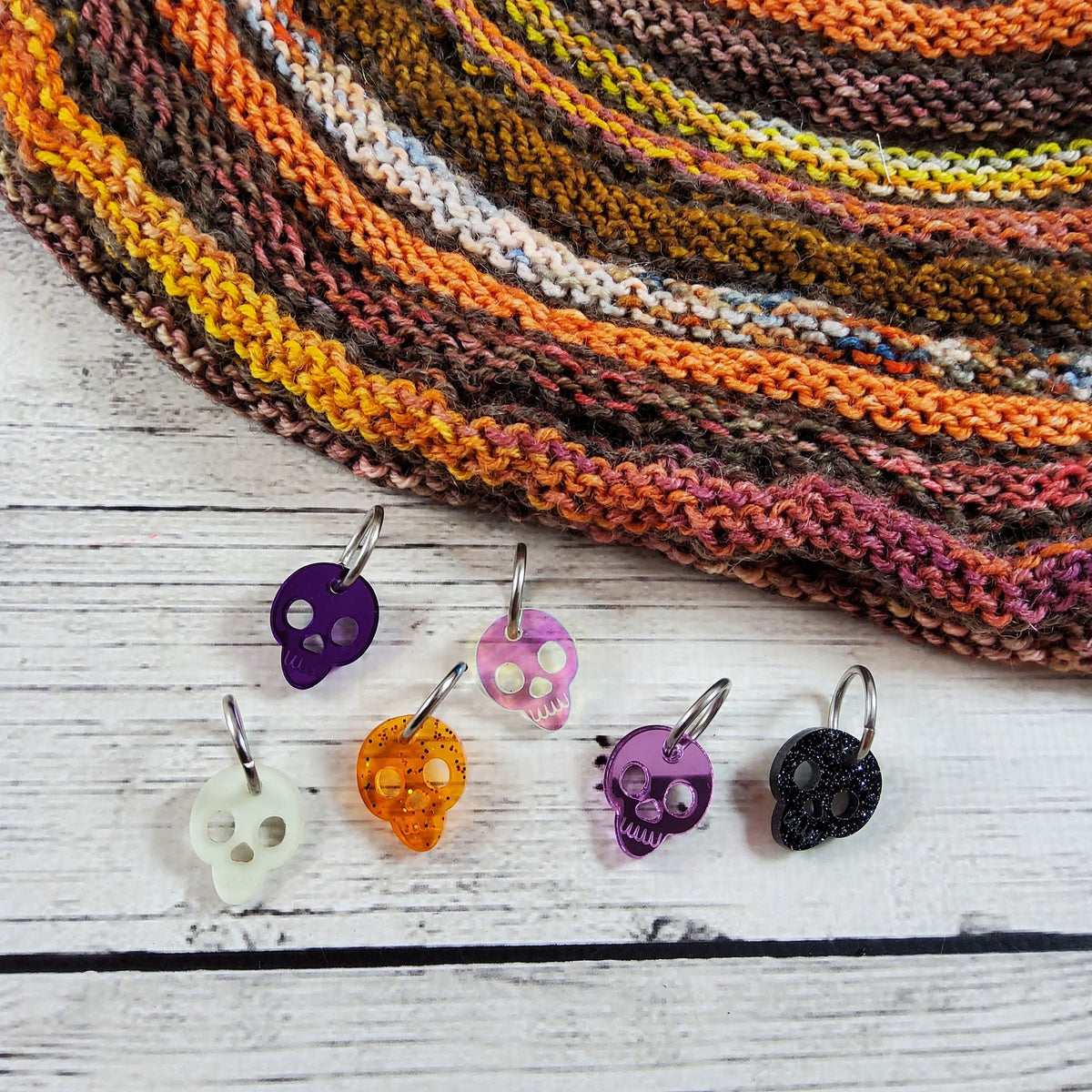 Katrinkles Stitch Markers Skulls