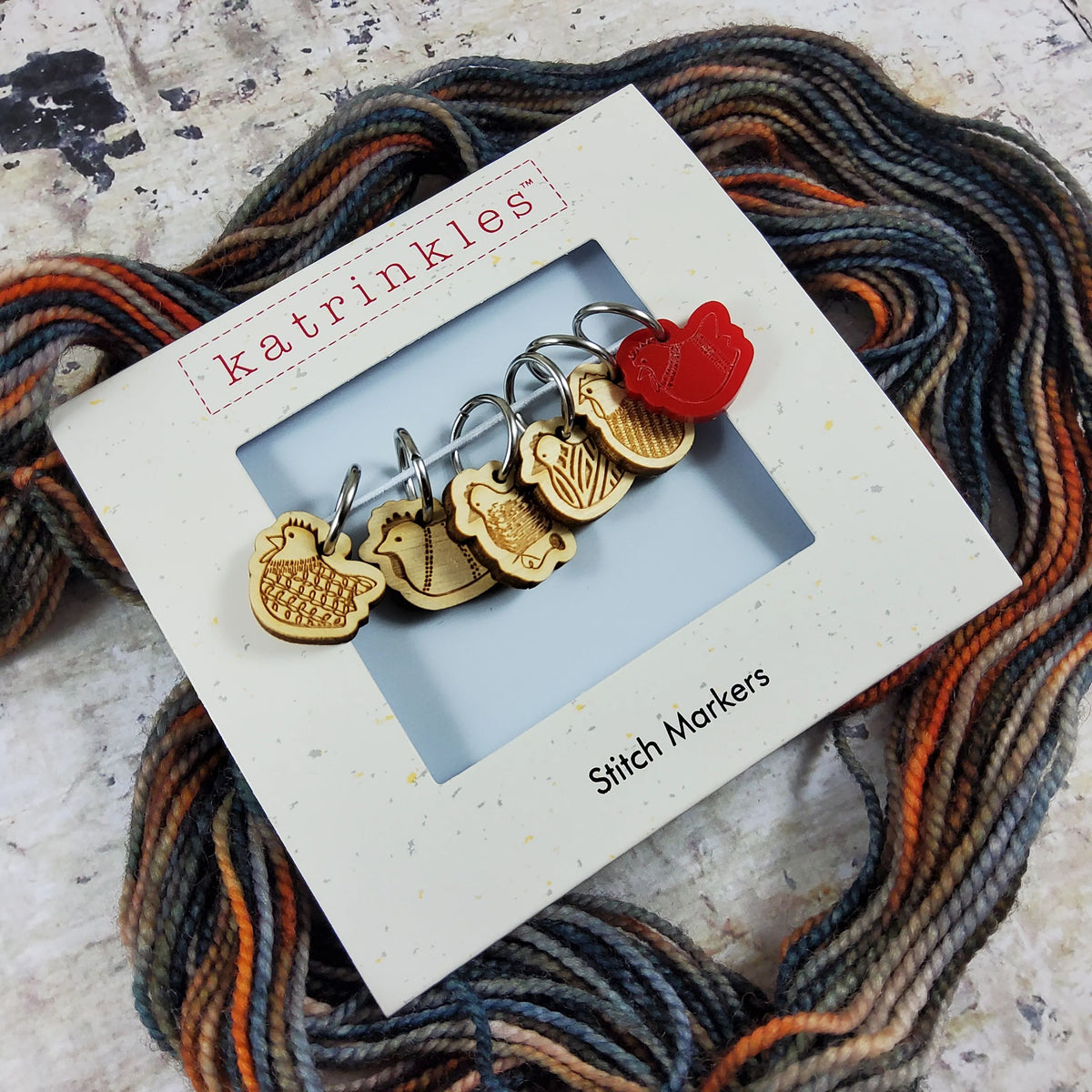 Katrinkles Stitch Markers Chickens