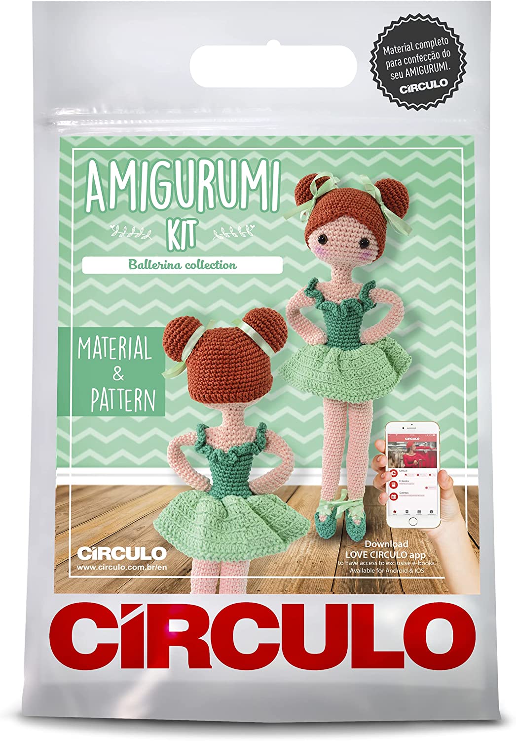Círculo Amigurumi Crochet Kit - Ballerina - All Included, Easy Instructions  - Crochet Kit for Intermediate - Crochet Set - Doll Crochet Kit, Premium
