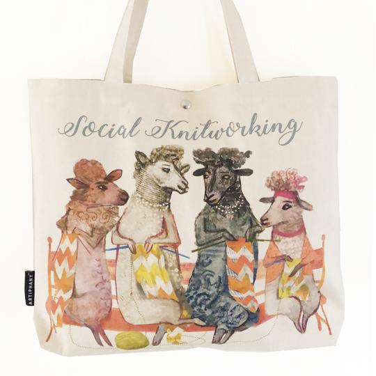 Artiphany Social Knitworking Tote Bag
